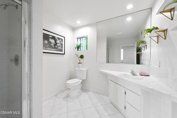 Bathroom, Glass Shower, Interior, Recessed Lighting, Tile Countertops