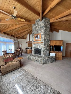 Dining room, Fireplace, Interior, Stone Walls, Wooden Beams, Wooden Ceilings