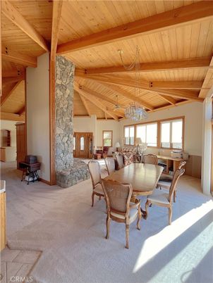 Dining room, Interior, Pendant Lights, Stone Walls, Wooden Beams, Wooden Ceilings