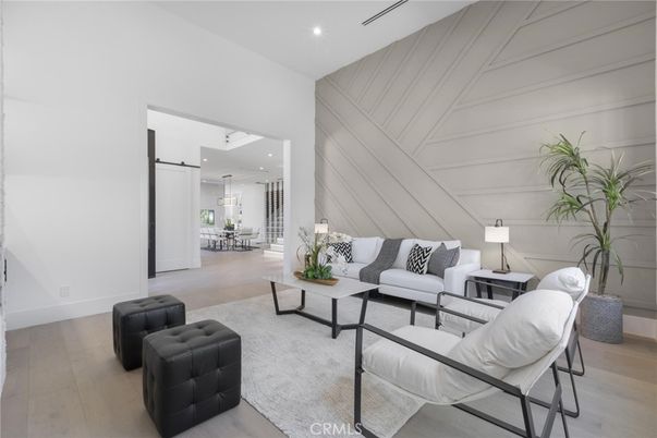 Dining room, Interior, Living room, Pendant Lights, Recessed Lighting, Wood Texture Flooring
