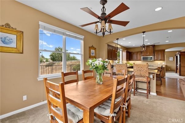 Dining room, Interior, Kitchen, Recessed Lighting, Wood Texture Flooring