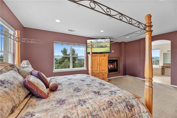 Bedroom, Fireplace, Interior, Recessed Lighting