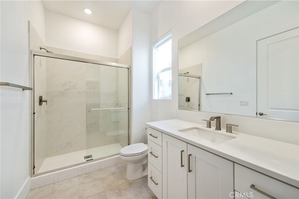 Bathroom, Glass Shower, Interior, Marble Walls, Recessed Lighting