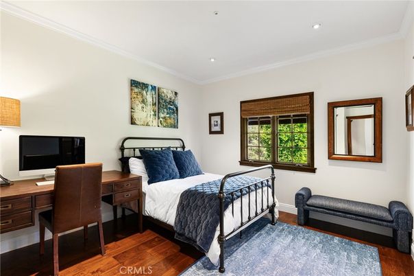 Bedroom, Home Office, Interior, Recessed Lighting, Wood Texture Flooring