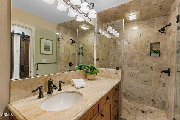 Bathroom, Dual Sink Vanities, Glass Shower, Interior
