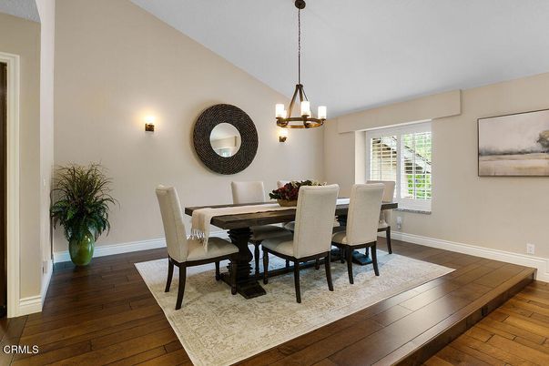 Chandelier, Dining room, Interior, Pendant Lights, Wood Texture Flooring