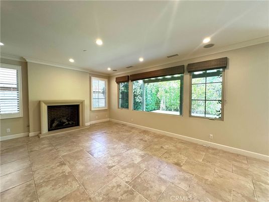 Empty room, Fireplace, Interior, Recessed Lighting
