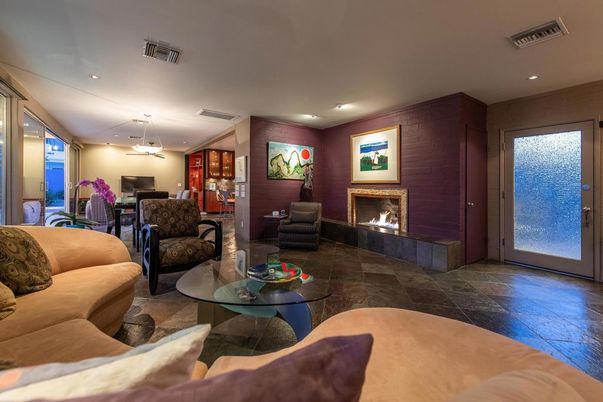 Fireplace, Interior, Living room, Recessed Lighting