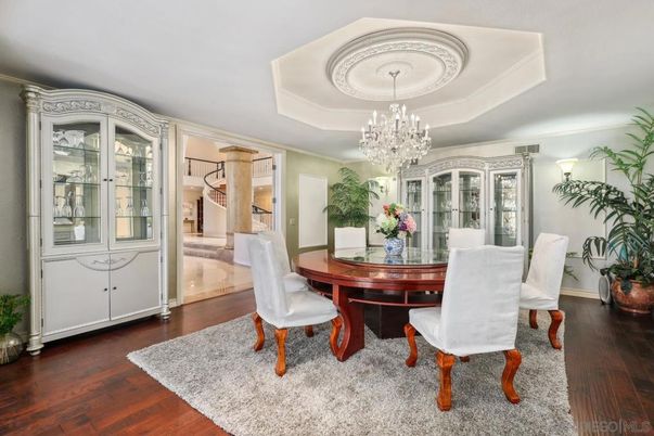Chandelier, Dining room, Interior, Wood Texture Flooring