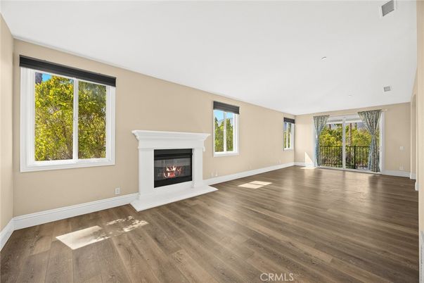 Empty room, Fireplace, Interior, Wood Texture Flooring
