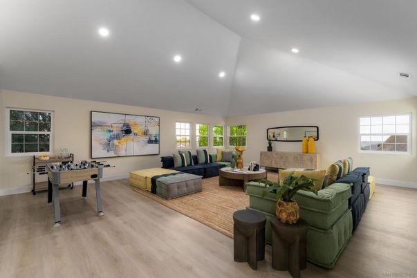 Game Room, Interior, Living room, Recessed Lighting, Wood Texture Flooring