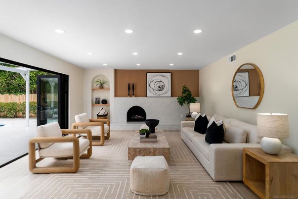 Fireplace, Interior, Living room, Recessed Lighting