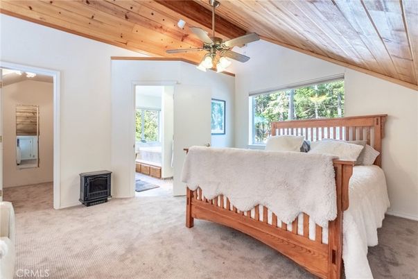 Bedroom, Fireplace, Interior, Wooden Ceilings