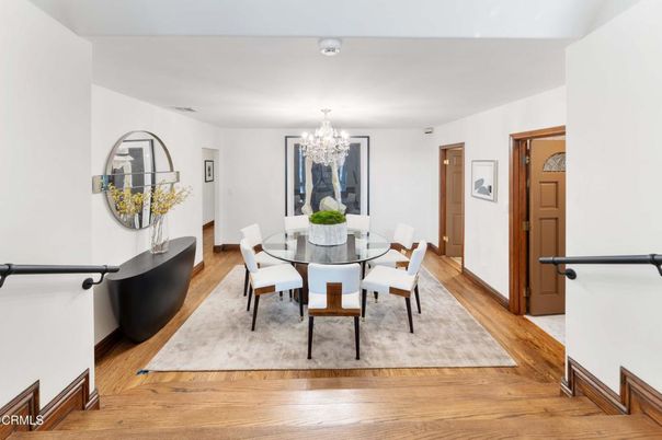 Chandelier, Dining room, Interior, Wood Texture Flooring