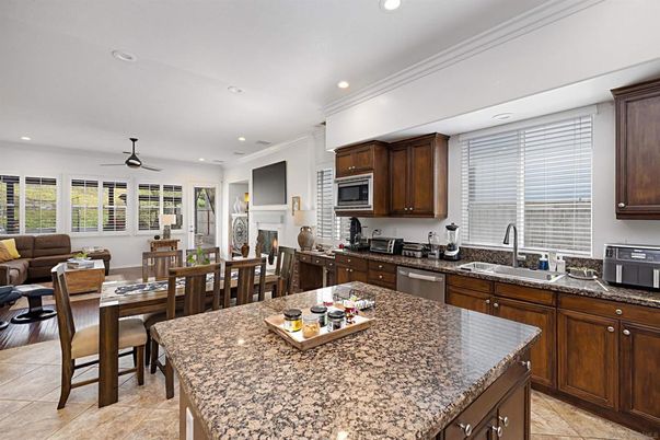 Dining room, Interior, Kitchen, Living room, Recessed Lighting, Stainless Steel Appliances
