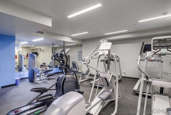 Fitness Equipment, Gym, Interior, Recessed Lighting
