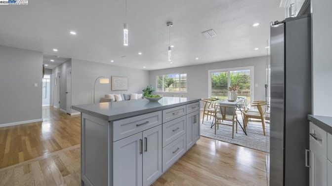 Interior, Kitchen, Stainless Steel Appliances, Wood Texture Flooring