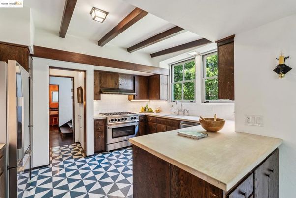 Interior, Kitchen, Stainless Steel Appliances, Wooden Beams