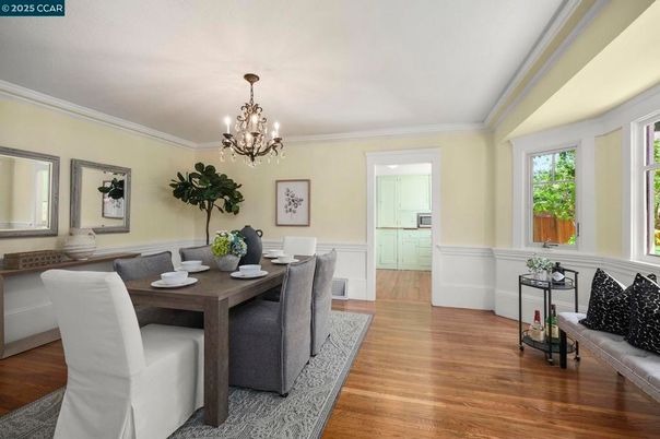 Chandelier, Dining room, Interior, Wood Texture Flooring