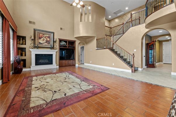 Fireplace, Interior, Recessed Lighting, Wood Texture Flooring
