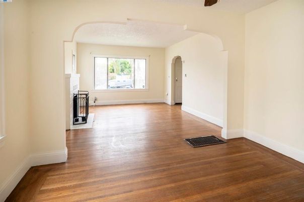 Empty room, Fireplace, Interior, Wood Texture Flooring