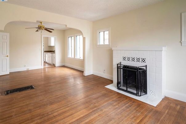 Empty room, Fireplace, Interior, Wood Texture Flooring