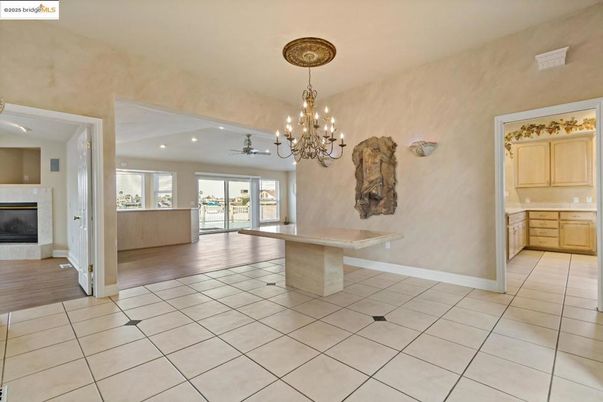 Chandelier, Empty room, Fireplace, Interior, Recessed Lighting