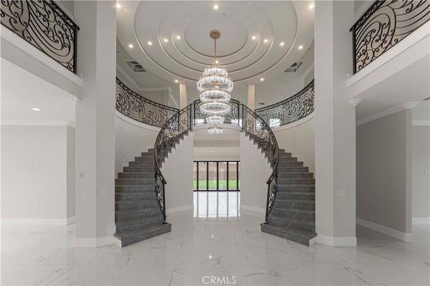 Chandelier, Interior, Marble, Recessed Lighting