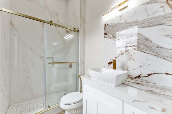 Bathroom, Glass Shower, Interior, Marble Walls