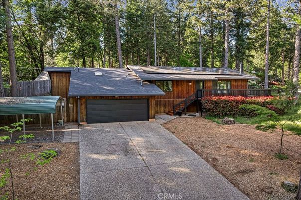 Attached, Exterior, Facade, Solar Panels, Log Home