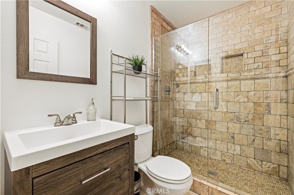 Bathroom, Glass Shower, Interior, Stone Walls