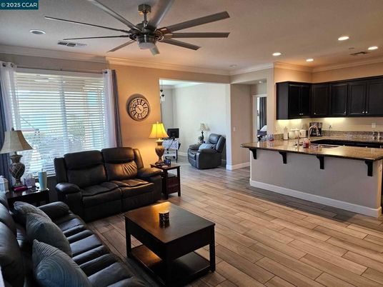 Interior, Kitchen, Living room, Recessed Lighting, Wood Texture Flooring