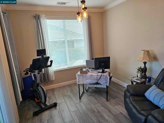 Fitness Equipment, Home Office, Interior, Wood Texture Flooring