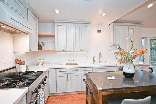 Interior, Kitchen, Recessed Lighting, Wood Texture Flooring