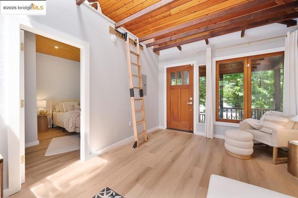 Bedroom, Interior, Wooden Beams, Wooden Ceilings, Wood Texture Flooring