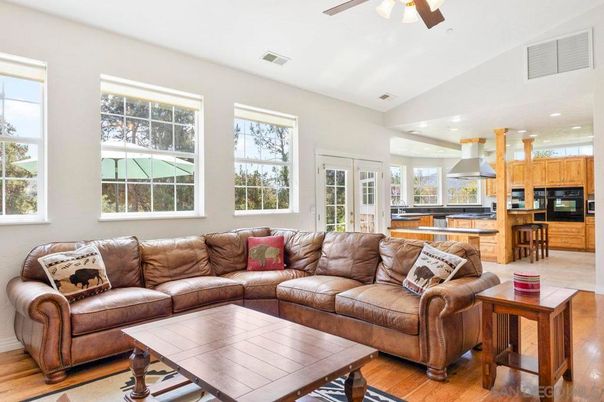 Interior, Kitchen, Living room, Recessed Lighting, Wood Texture Flooring