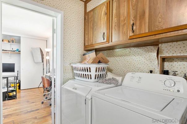 Interior, Washer, Wood Texture Flooring