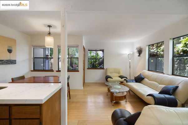 Dining room, Interior, Living room, Pendant Lights, Wood Texture Flooring