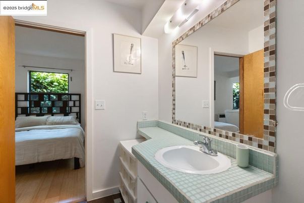 Bathroom, Bedroom, Interior, Tile Countertops, Wood Texture Flooring