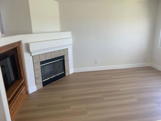 Empty room, Fireplace, Interior, Wood Texture Flooring