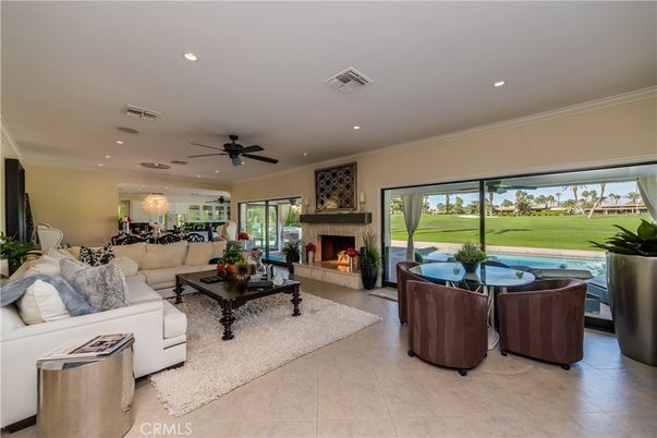 Dining room, Fireplace, Interior, Living room, Recessed Lighting