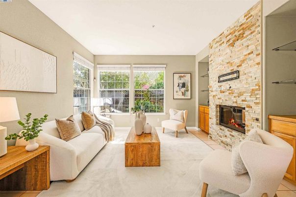 Fireplace, Interior, Living room, Stone Walls