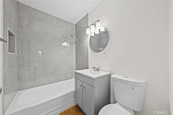 Bathroom, Glass Shower, Interior, Wood Texture Flooring
