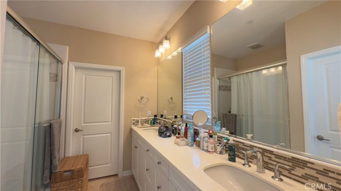 Bathroom, Dual Sink Vanities, Glass Shower, Interior