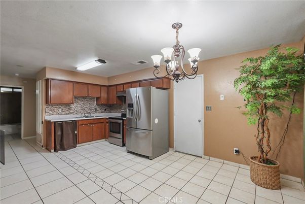 Chandelier, Interior, Kitchen, Stainless Steel Appliances