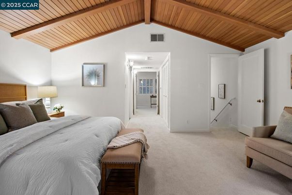Bedroom, Interior, Wooden Beams, Wooden Ceilings