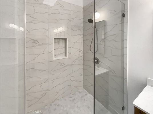 Bathroom, Glass Shower, Interior, Marble Walls