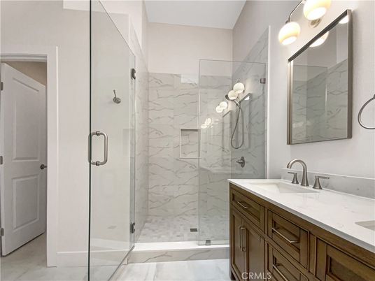Bathroom, Glass Shower, Interior, Marble, Marble Walls