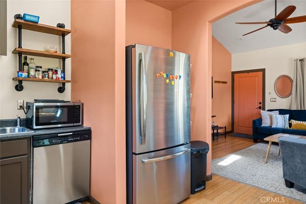 Interior, Kitchen, Stainless Steel Appliances, Wood Texture Flooring