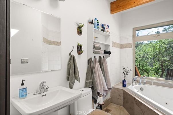 Bathroom, Interior, Wooden Beams